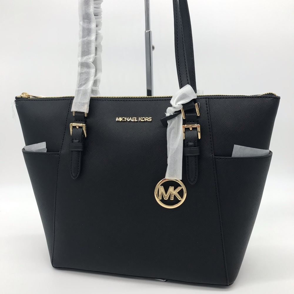 Michael Kors Charlotte LG TZ Tote Black Bag